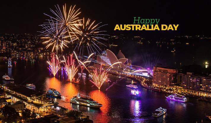 Happy Australia Day fireworks 2025 Perth Time