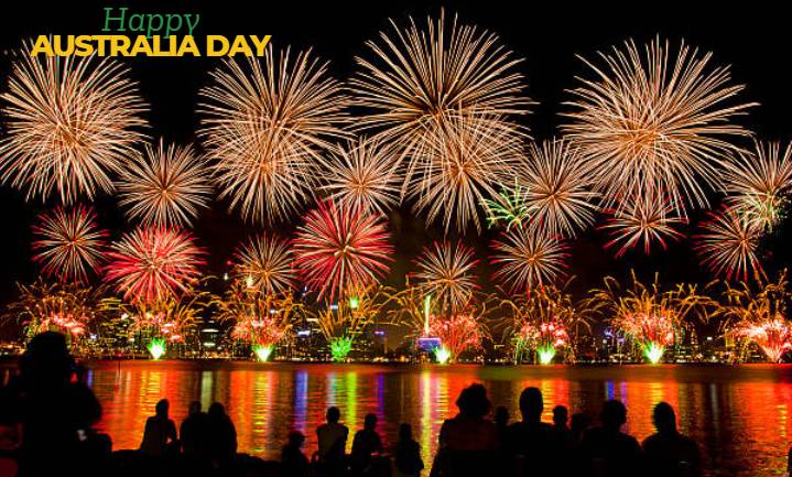 Happy Australia day fireworks 2025 Brisbane Time